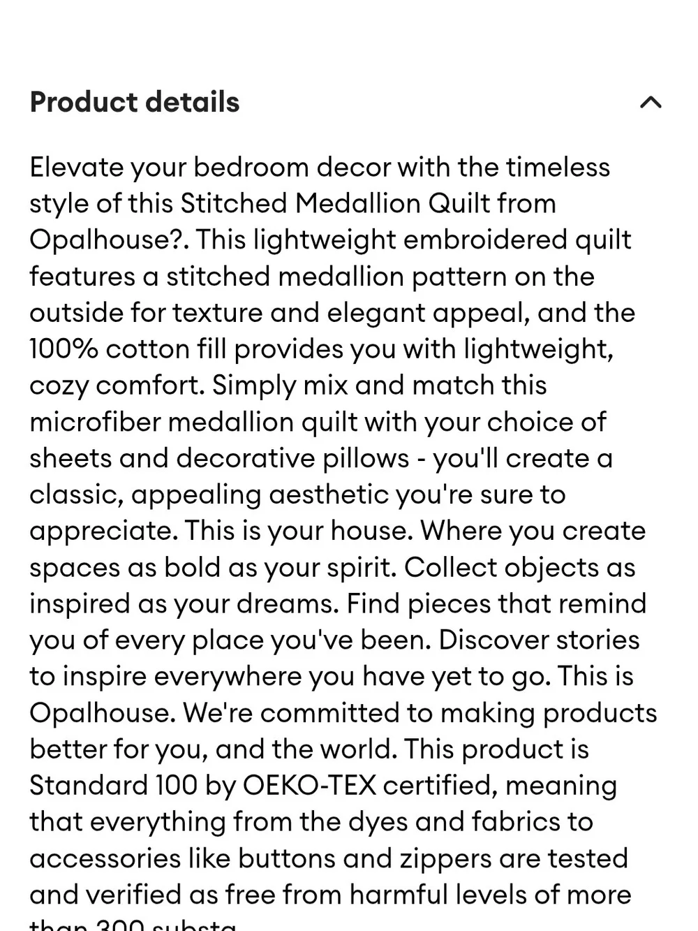 Opalhouse Medallion Stitch Gray Quilt
